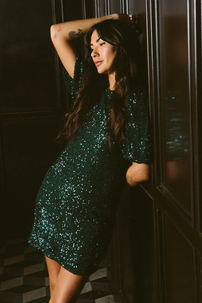 Vittoria Emerald Sequin Dress