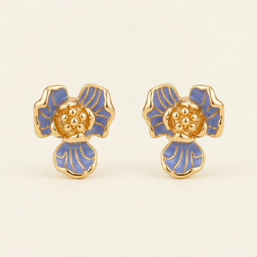 Floral Studs – Blue Petal