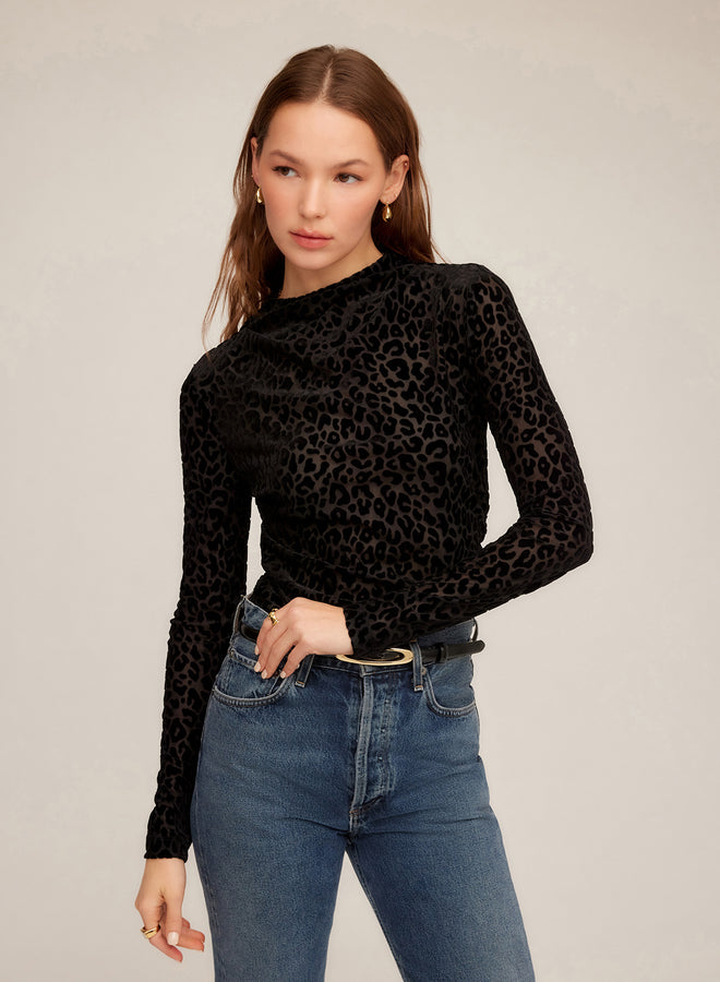 Khami Velvet Shirred Top