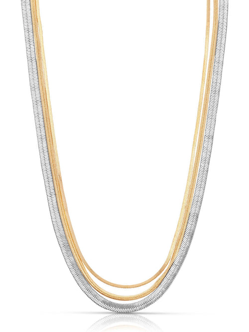 Mixed Metal Strands Necklace