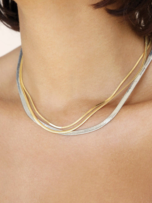 Mixed Metal Strands Necklace