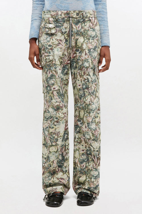 Printed Stretched Cotton Pants