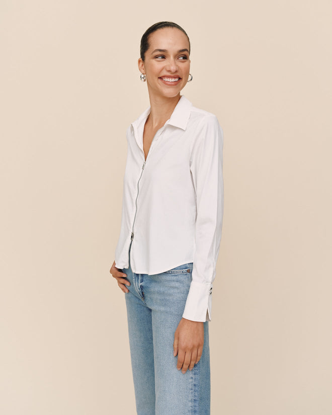Long Sleeve Zip Front Shirt