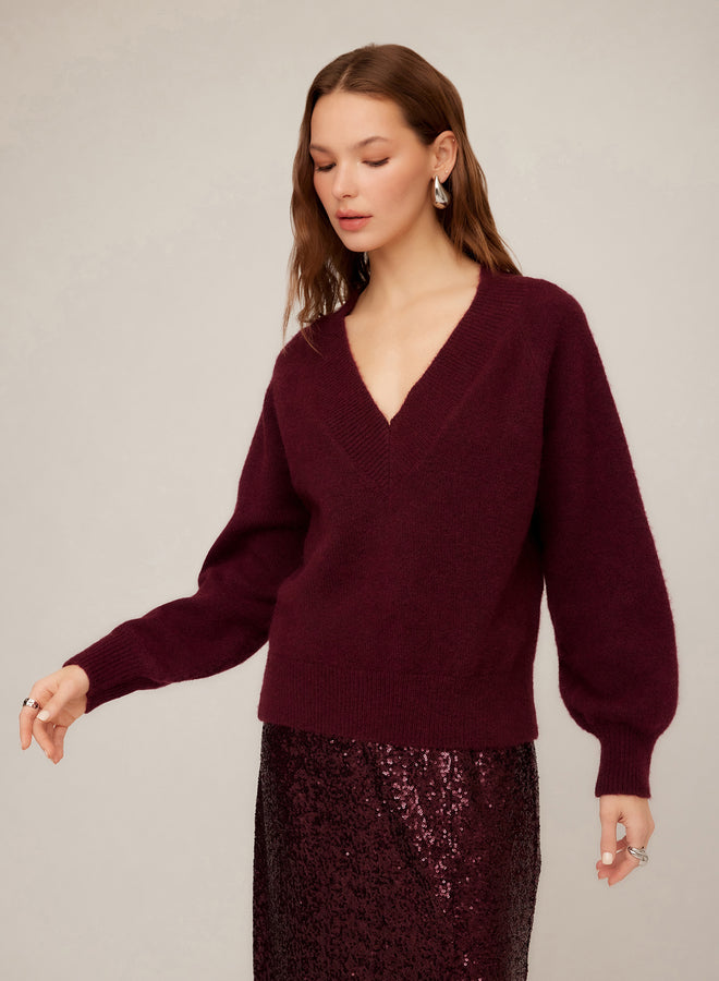 Heather V Neck Sweater