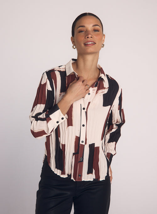 Pleated Button Down