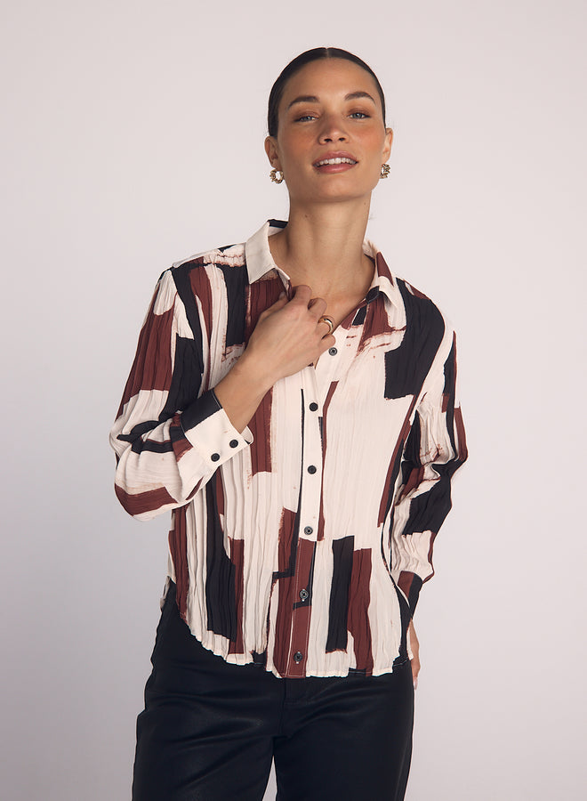 Pleated Button Down