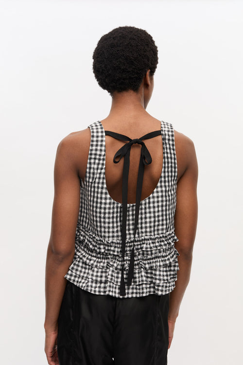 Taffeta Check Top