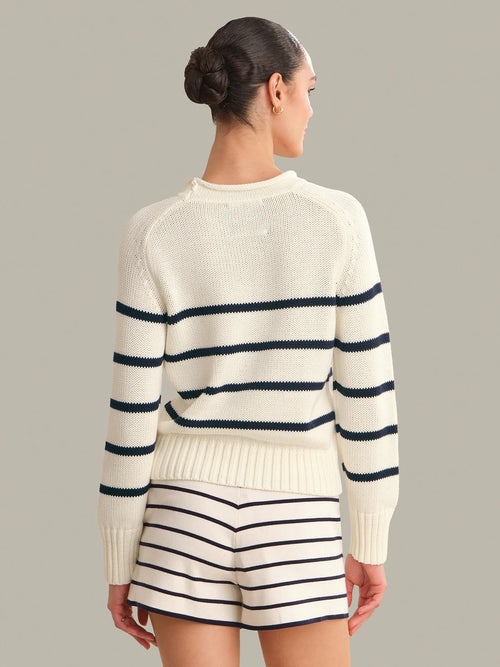 Coral Striped Pullover