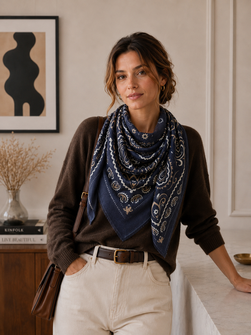 Large Woolen Bandana Scarf