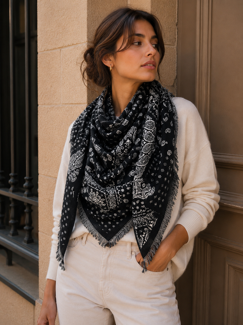 Paisley Triangle Thick Scarf