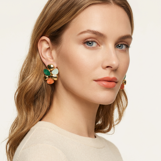 Organic Pebble Cluster Earrings