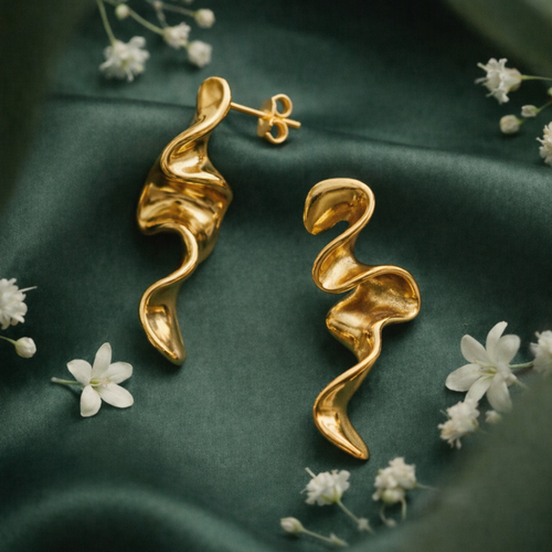 Sculptural Flow Drop Earrings