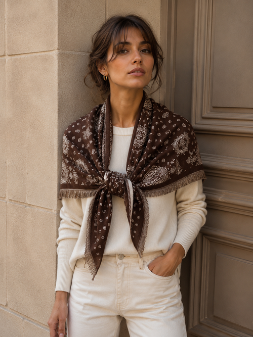 Paisley Triangle Thick Scarf