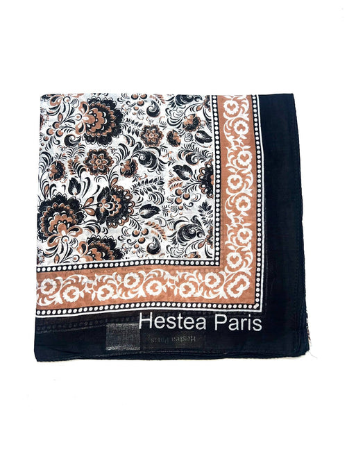 Square Floral Print Scarf-Green