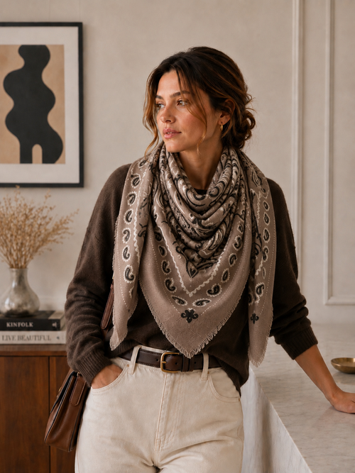 Large Woolen Bandana Scarf