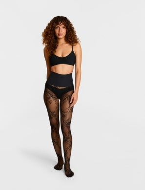 Floral Net Tights