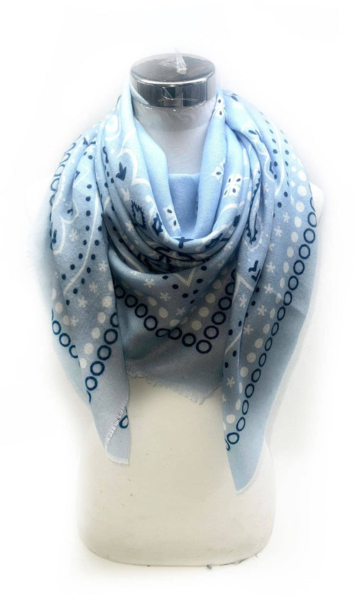 Large square scarf bandana print