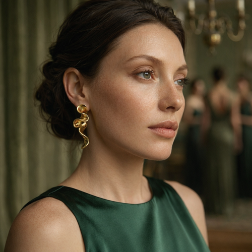 Sculptural Flow Drop Earrings