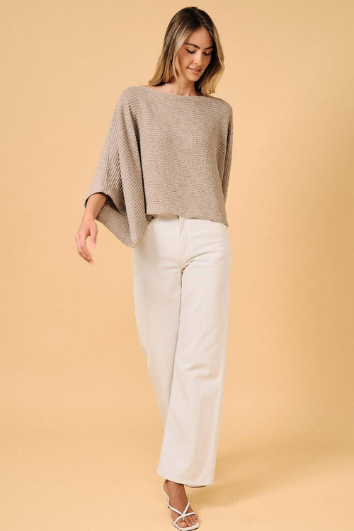 BOAT NECK PONCHO TOP