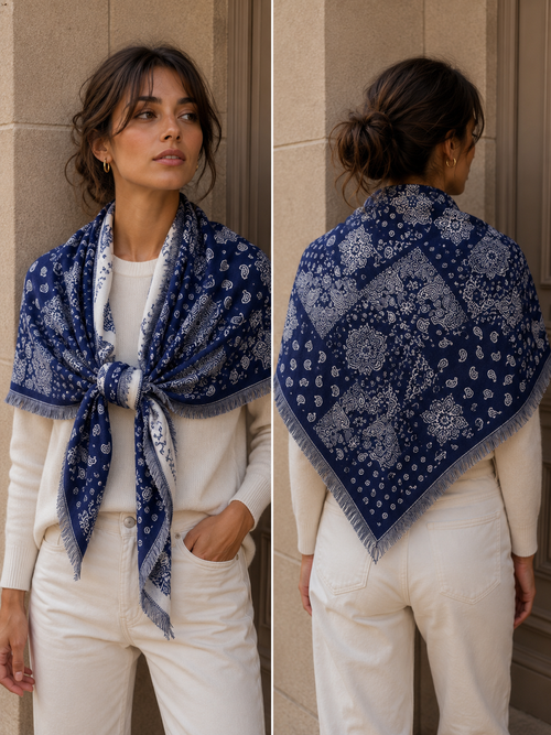 Paisley Triangle Thick Scarf