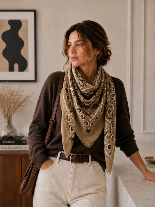 Large Woolen Bandana Scarf