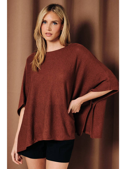 KNIT SWEATER CAPE TOP