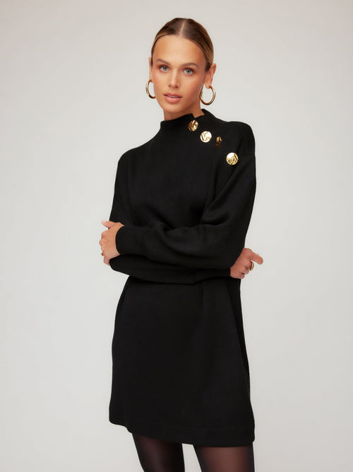 mock neck winter dress Perfect White Tee Anette Brushed Sweater Mock Neck Dress