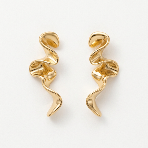 Sculptural Flow Drop Earrings