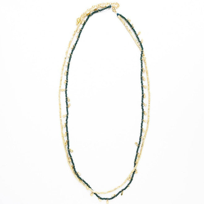 Milly Necklace Brass-Green