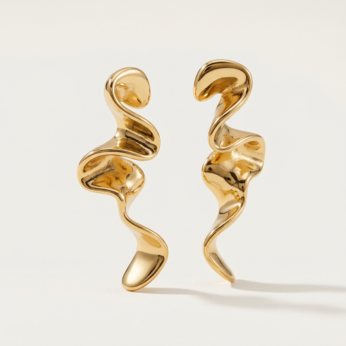 Sculptural Flow Drop Earrings