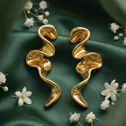 Sculptural Flow Drop Earrings
