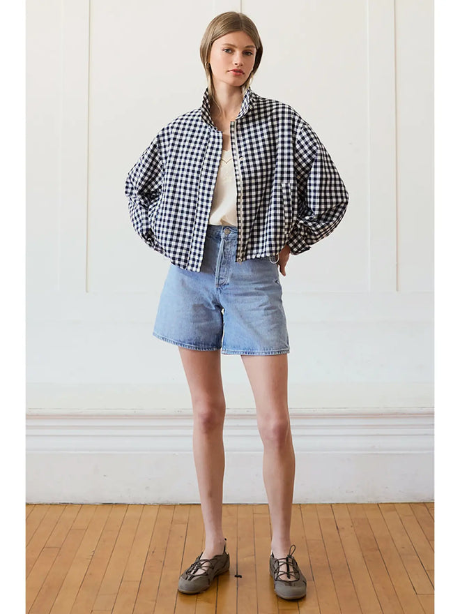 Gingham Zip Jacket