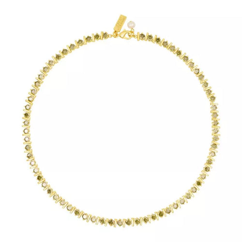 Olive Ridged Tennis Choker