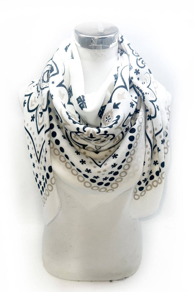 Large square scarf bandana print