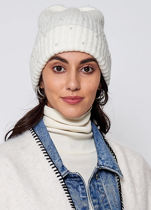 Pearl Embellished Beanie