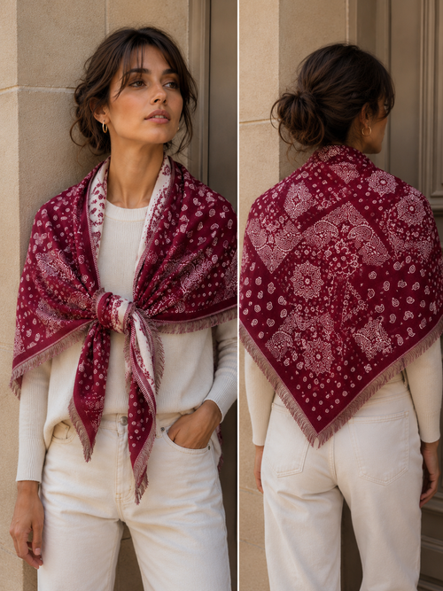 Paisley Triangle Thick Scarf