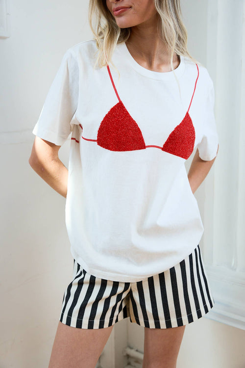 Caviar Print Bikini Tee