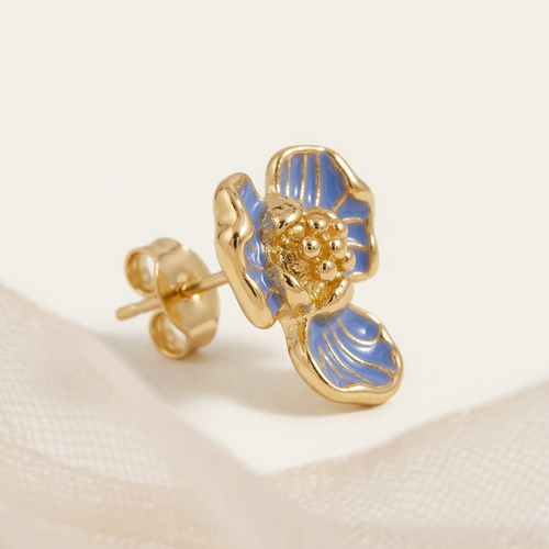 Floral Studs – Blue Petal