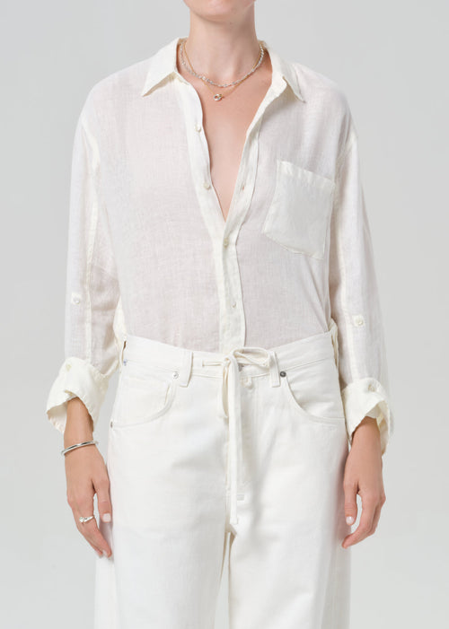 Kayla Shrunken Linen Shirt