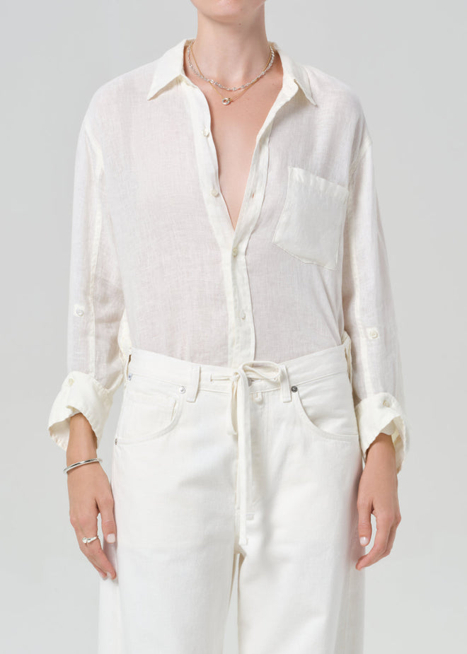 Kayla Shrunken Linen Shirt