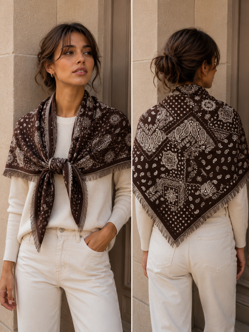 Paisley Triangle Thick Scarf