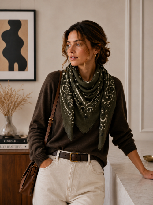 Large Woolen Bandana Scarf