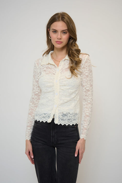 Stella Stretch Lace Buttondown