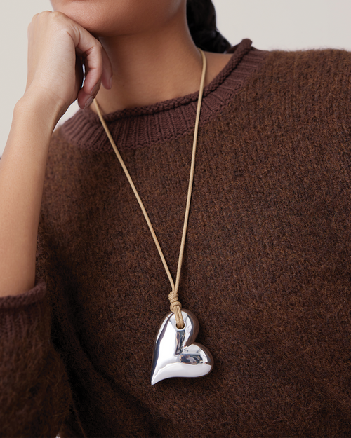 Mega Art Heart on a String Necklace