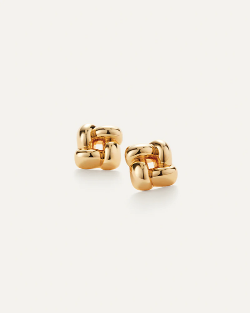 Medium Woven Square Earrings