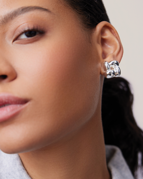 Medium Woven Square Earrings