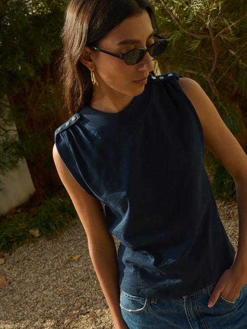 Mikka Buttoned Shoulder Tank