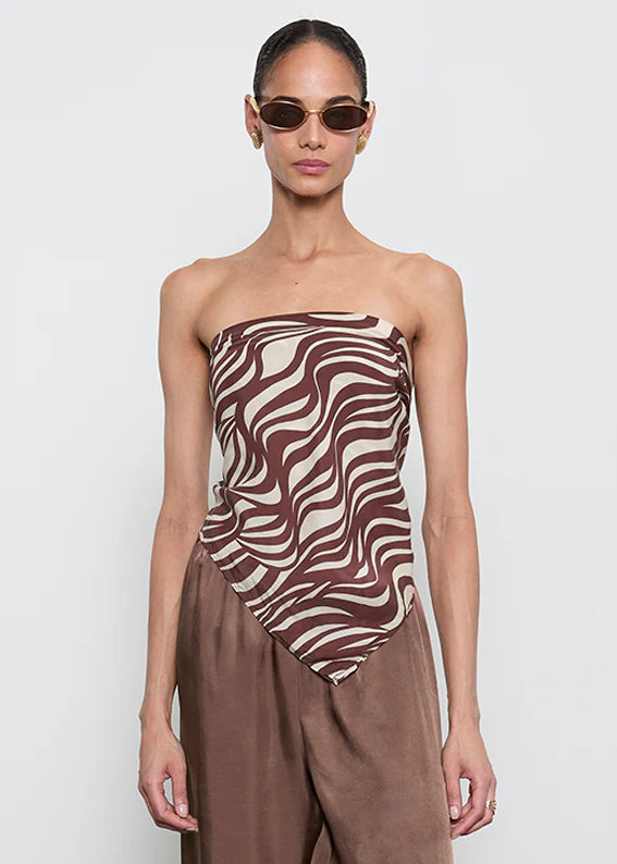 Wave Print Scarf Top