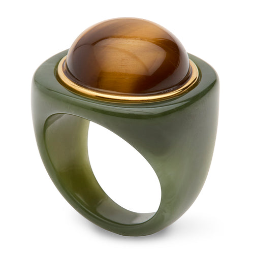 Jade Resin /Tigers Eye Ring