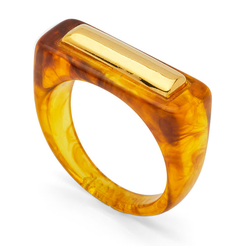 Tortoise Shell Resin Ring